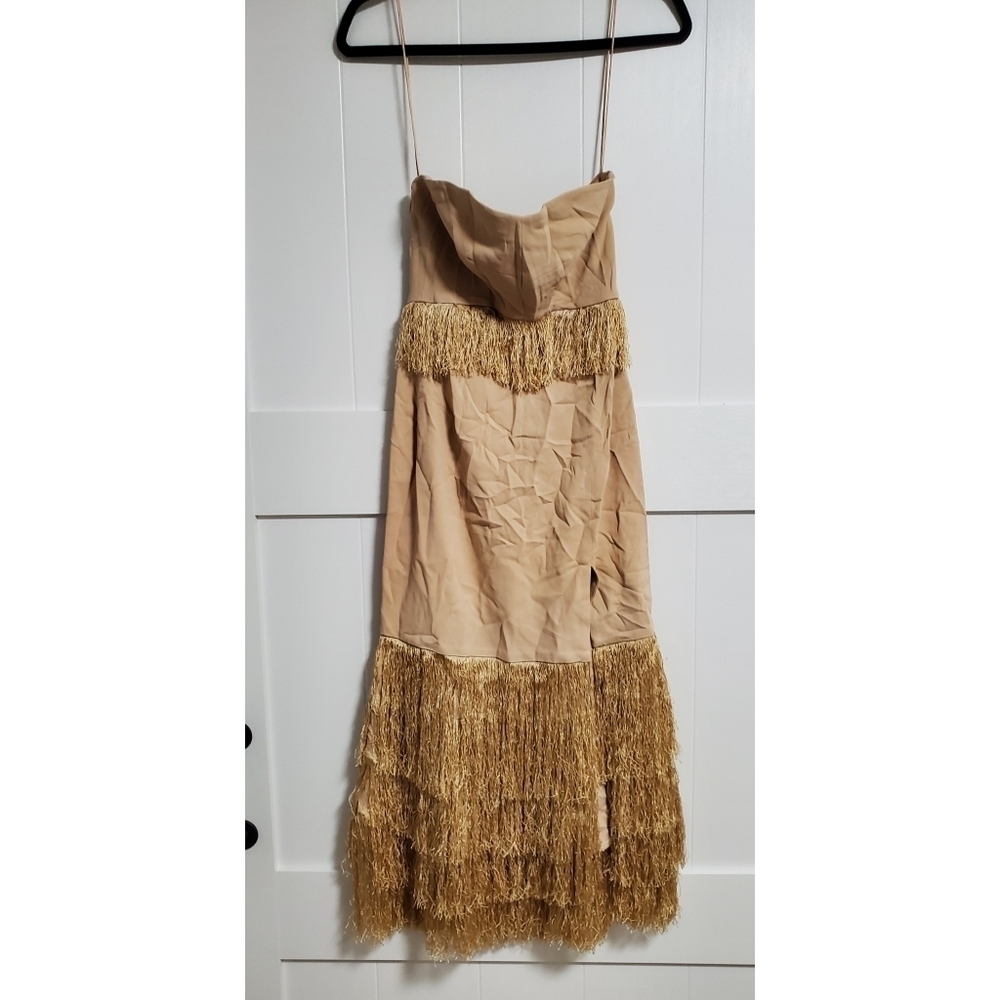 Jonathan Simkhai Nude fringe strapless dress - Picture 5 of 16